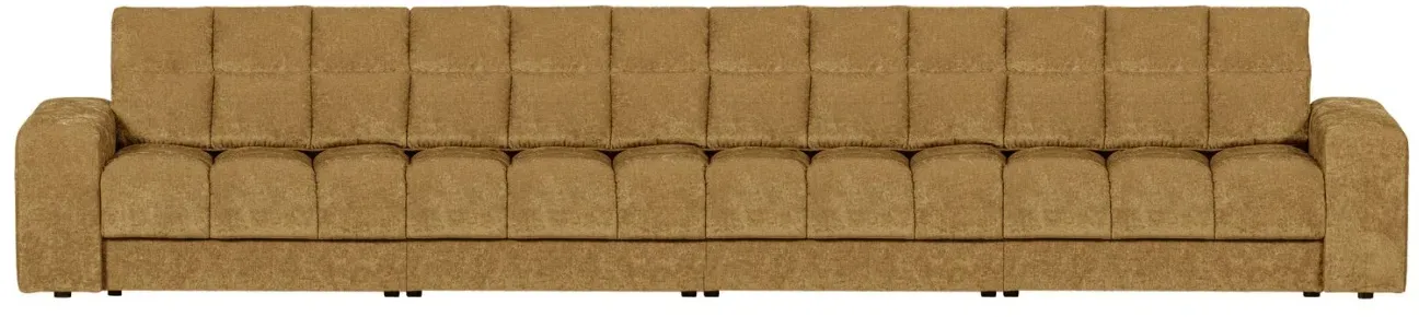 Sofa Date 4-Sitzer aus Webstoff, klassisch und komfortabel, gold, Vintage-Look für Dein Wohnzimmer