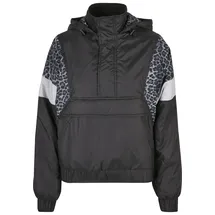 URBAN CLASSICS Mixed Jumper Over Jacke Black / Snow Leo / Light Asphalt 4XL