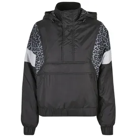 URBAN CLASSICS Mixed Jumper Over Jacke Black / Snow Leo / Light Asphalt 4XL