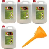 Bio Sprint Bioethanol Flüssiger Brennstoff Für Ofen, Kamin 4X5Lt + Trichter
