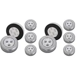 BRILONER Leuchten - 5er Set Stick&Push LED Touch Lampe, batteriebetrieben, Nachtlicht selbstklebend (3M Markenkleber), Küchenlampen, Schrankleuchten (Packung mit 2)