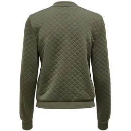 Only Sweatjacke "ONLJOYCE L/S BOMBER SWT NOOS", Damen, Gr. M, kalamata, Sweatware;Steppware, Obermaterial: 100% Polyester, regular fit hüftlang, Rundhals, Rippbündchen, Sweatjacken Sweatjacke, Polyester, regular fit