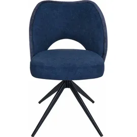 MCW 6er-Set Esszimmerstuhl MCW-N72, Polster-Küchenstuhl, drehbar Auto-Return, Stoff/Textil (420g/m2) Öko-Tex ~ blau