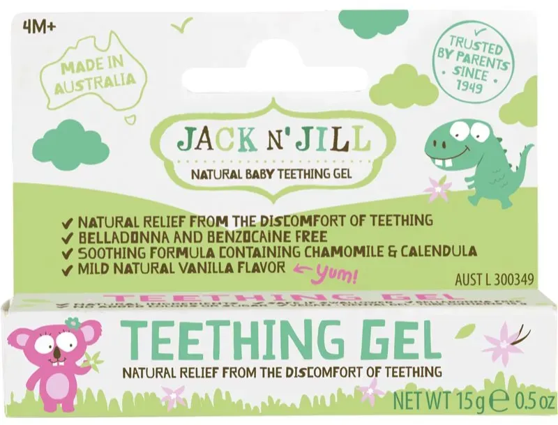 Jack N’ Jill Teething Gel beruhigendes Gel Zahnungshilfe 4m+ 15 g