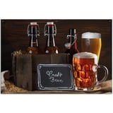 Wallario Sichtschutzzaunmatten Biervarianten - Pils im Glas Flaschenbier Schild Craft Beer braun 61 cm x 91.5 cm