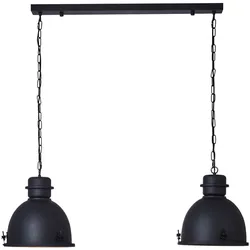BRILLIANT Lampe, Kiki Pendelleuchte 2flg schwarz korund, Metall, 2x A60, E27, 52W,Normallampen (nicht enthalten)