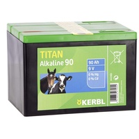 Kerbl Titan Alkaline Trockenbatterie, 9 V, 90 Ah