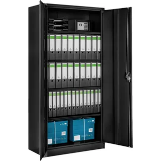 Tectake tectake® Aktenschrank, Schwarz,