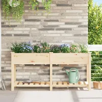 VidaXL Gartenpflanzer mit Gittern 161x43x76 cm aus massivem Tannenholz