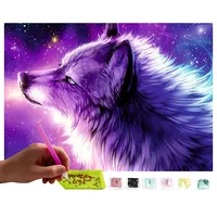MISHBAY Diamond Painting Erwachsene Set Wolf - 30x40cm Wolf - Diamant Painting Entspannendes DIY Komplettset für Frauen & Anfänger - Kreatives Hobby für Ruhige Auszeite