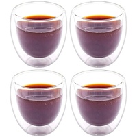150ml Doppelwandige Latte Macchiato Gläser 4er Set Borosilikatglas Kaffeetassen Glas Kaffeeglas Teegläser für Cappuccino,Latte,Tee,EIS,Eistee,Iced Americano,Milch,Saft,Bier