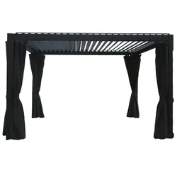Mirador 4-tlg. Vorhangkombination Anthrazit/Schwarz für Mirador Pergola