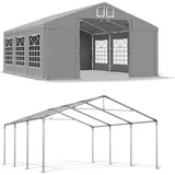 Partyzelt 3x6 PVC Pavillon Festzelt Gartenzelt Bierzelt Wasserdicht 6x3 grau S