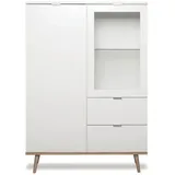 Finori Highboard Göteborg 100 x 104 x 40 cm Weiß/Braun