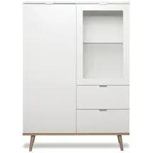 Finori Highboard Göteborg 100 x 104 x 40 cm Weiß/Braun