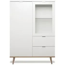 Finori Highboard Göteborg 100 x 104 x 40 cm Weiß/Braun
