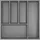 Agoform Vasalat Besteck Organizer 470 x 53 x 473 mm Schiefgrau Kunststoff