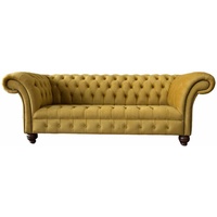 JVmoebel Chesterfield-Sofa, Sofa Dreisitzer Wohnzimmer Chesterfield Klassisch Design Gelb Couch gelb