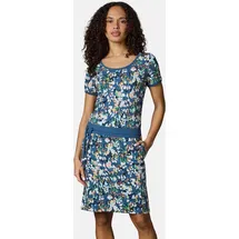 Ragwear Sommerkleid Gemustert Blau/Orange/Schwarz/Weiß 34