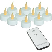 ToCi 10 Stück LED-Teelichter | Flammenlose Kerzen | Flackern Teelichter mit Fernbedienung | batteriebetrieben Dekoration für Weihnachten
