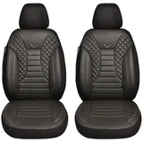 BREMER SITZBEZÜGE Maß Auto Schonbezüge kompatibel mit Mercedes Vito Viano W639 Fahrer & Beifahrer Set ab 2003-2014 / Auto Schonbezug Velour Kunstleder Set 2er Pack in Schwarz (PS804)