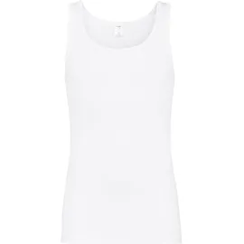 CALIDA Twisted Cotton Unterhemd Herren, Feinripp mit extralangem Rücken Weiss 58-60
