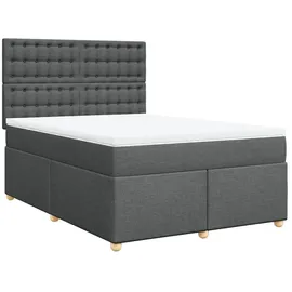 vidaXL Boxspringbett 140 x 200 cm Dunkelgrau