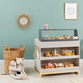 Musterkind Kinderküche Prunus, Natur, Grau, Holz, Holzwerkstoff, 46x67x62 cm, FSC 100%, CE, EN 71, Spielzeug, Kinderspielzeug, Kinderküchen