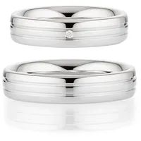 Bruno Banani Trauring Schmuck Geschenk Ehering Hochzeit Damenring Herrenring, wahlweise mit oder ohne Brillant, Made in Germany silberfarben 59