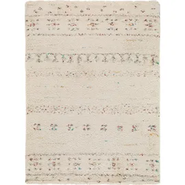 benuta nest Hochflorteppich, Beige, Textil, Rauten, Rechteckig, 80x150 cm, Oeko-Tex® Standard 100, wasserabweisend, Teppiche & Böden, Teppiche, Hochflorteppiche & Shaggys