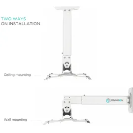 ONKRON Halterung, Beamer max 10 kg, Neigbar-schwenkbar, weiß K5A