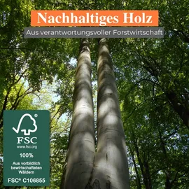 ALAVYA HOME Kinderbett TITAN 140 x 200 cm Buche massiv weiß