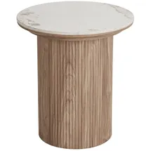House Nordic Beistelltisch ATHENS, Ø 45 cm - Braun Creme MDF - Keramik