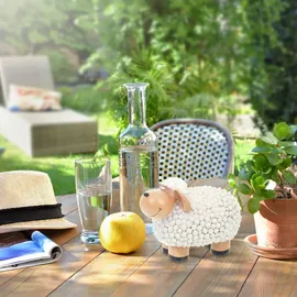 Relaxdays Gartenfigur Schaf Weiß Polyresin 15,5 cm