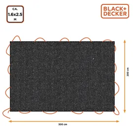 Black & Decker BLACK+DECKER Schwarze Anhängerplane 1,6 x 2,5 m