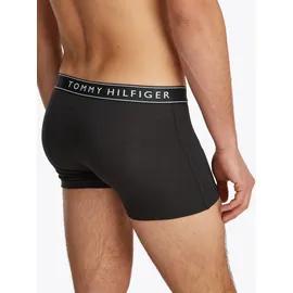 Tommy Hilfiger Trunk "3P TRUNK DTM", Herren, Gr. M (50), 3 Stk., schwarz (blk, blk, blk), Jersey, Obermaterial: 95% Baumwolle, 5% Elasthan, TOMMY HILFIGER UNDERWEAR, unifarben, körpernah, Unterhosen, mit Logobund