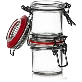 BigDean 12er Set Vorratsgläser 125ml - Drahtbügelglas Gewürzglas mit Deckel & Bügelverschluss - Germany – Einmachgläser luftdicht - Schwarz