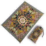 FANSU Strandmatte Outdoor, Picknickdecke Wasserdicht, Picknickdecke 140x200, Stranddecke Sandfrei, Waschbare Stranddecke für Strand, Camping, Picknick, Outdoor (140x200cm,Paisley)