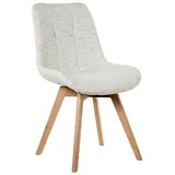 Set mit 4 Stühlen aus Holz und Stoff, gepolstert in Beige, Füße in Natur, 52 x 62 x 90 cm