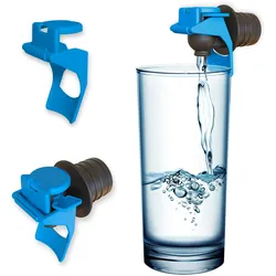 Hands-free Tap Hellblau. Hands-free-Einrichtung für Bag-in-Box mit Vitop-Wasserhahn.