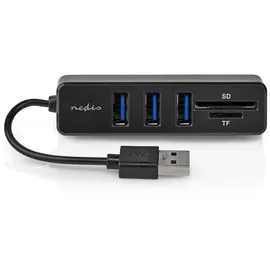 Nedis USB-Hub 1x USB-A 3x USB A Female - 5 Ports USB 2.0 Stromversorgung über USB SD und MicroSD