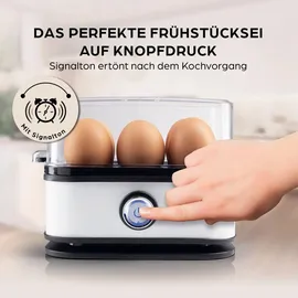GOURMETmaxx Eierkocher 6 Eier + Eipicker Weiß