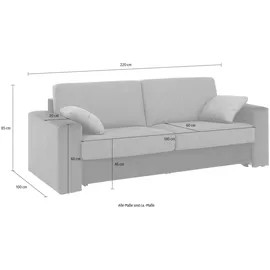 Home Affaire Schlafsofa »Roma Matratzenhöhe 14 cm« Dauerschlaffunktion, mit Unterfederung, Lattenrost, Matratze braun