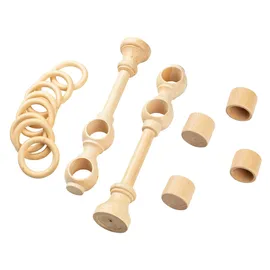 SN DECO GROUP Cafiro, Holz, verschiedene Längen und Farben, Komplettset mit Ringen, Farbe Natur 200cm