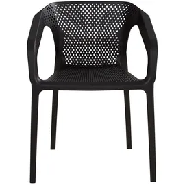 Homestyle4u Gartenstuhl 4er Set, in Schwarz, Kunststoff, 220x75x54 cm, Gartenmöbel, Gartenstühle, Gartenstühle