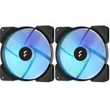 Fractal Design Aspect 14 RGB 140 mm PWM Wide 500-1700 RPM Range Black Frame Computer Fan (Packung mit 2)