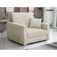 MIRJAN24 Schlafsofa Viva Bis Premium I, mit Bettkasten und Schlaffunktion, inkl. Kissen, Schwarz Metallfüße, Wellenfeder beige