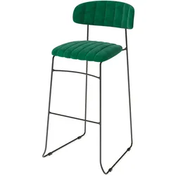 Essentials Mundo Barhocker Grün, Velours gepolstert, feuerhemmend, 46,5x49x105cm (BxTxH), 53103