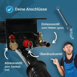 BITUXX Wagenheber Stahl 3T schwarz