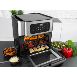 Princess Heißluftfritteuse Mini Backofen 10 l schwarz/silberfarben